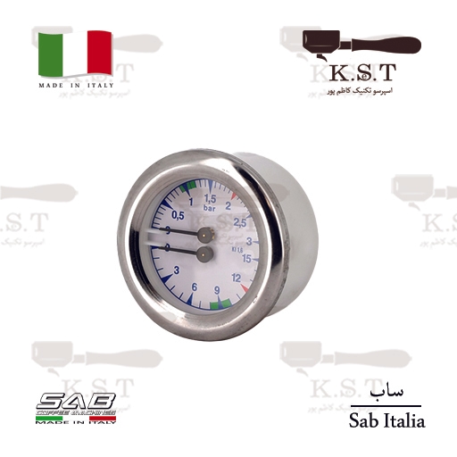 مانومتر دوبل دستگاه اسپرسو SAB و SV Italia قطر 66 میلی متر