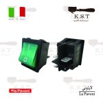 کلید روشن خاموش مستطیلی سبز 16 آمپر 250 ولت لاپاونی