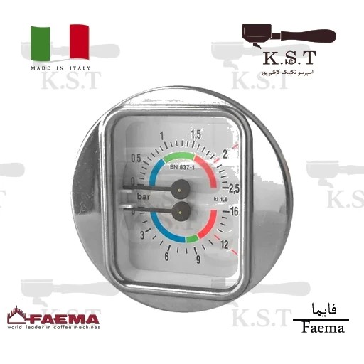 مانومتر فائما دوبل (Faema) مدل E98 صفحه سفید | مناسب جیمبالی M27
